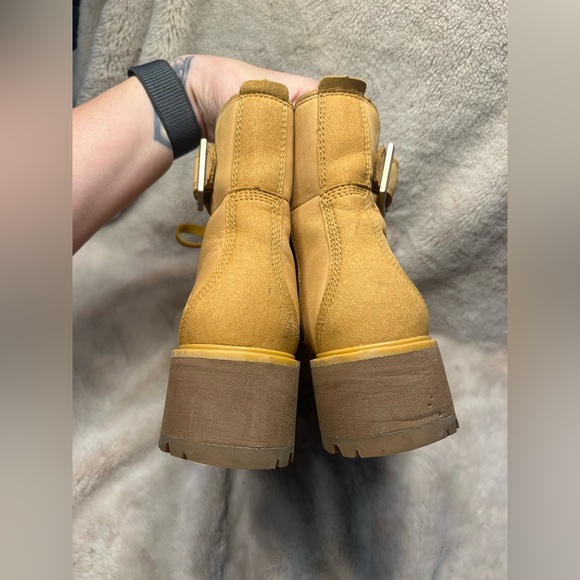 Timberland Kori Park Womens Size 7 Wheat Nubuck Suede Leather 6in Lace Up Heel - Picture 4 of 7